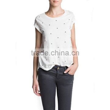 white simple printing t shirt with wholesale price