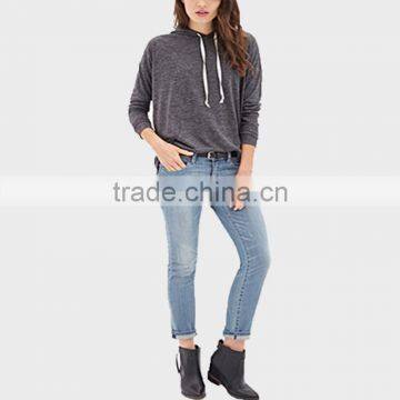 2015 Women Wear Gray Hoodie With Tie photo-4