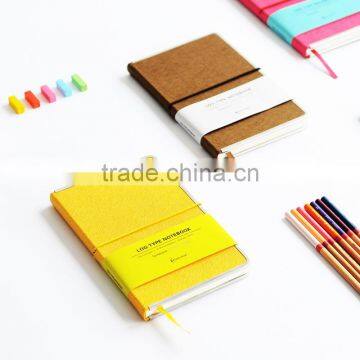 A5 Faux leather cover notebook customizable hardcover office notebook metal lipping notebook with band