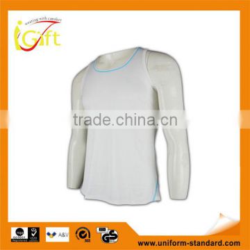 China manufactory high quality dri-fit white low MOQ custom vests