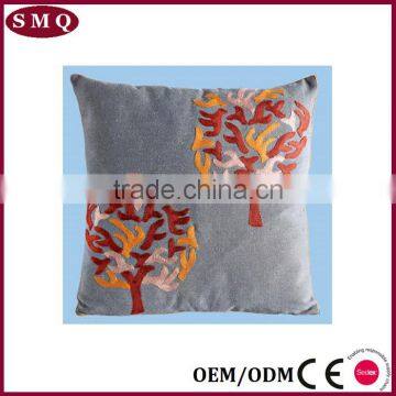 Indian Flower Embroidery Design Linen Cushion Cover Fabric photo-4