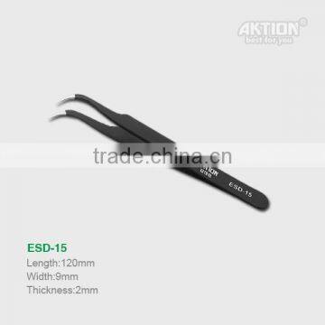 Factory direct sale ESD10-17anti-static tip elbow201stainless steel tweezers