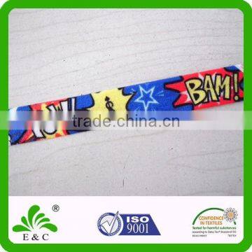 Custom Print Heat Transfer Sublimation Dyed Fold Over Elastic Fabric Bracelet Hair Tie Hair Band