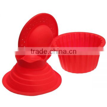 2016 New 3 pake Silicone Big Top Cupcake Bake Set Baking Mold Mould