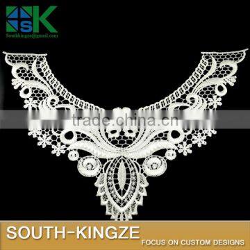 New crochet collar Beautiful Milk White Fabric Flower Venise Lace Sewing Applique DIY Craft soluble lace collar Ladies