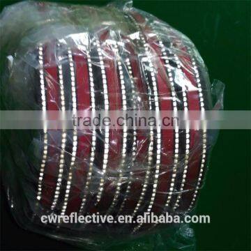 Double Sides 1.0mm Stitch Glass Beads Reflective Thread at the Edge of Webbing photo-4