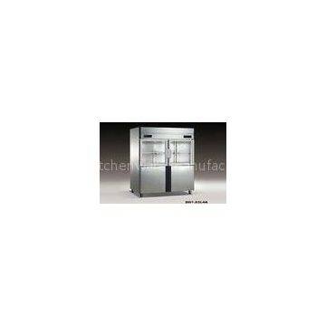 Double Temperature 4 Doors Vertical Deep Freezer Showcase 815L , Stainless Steel