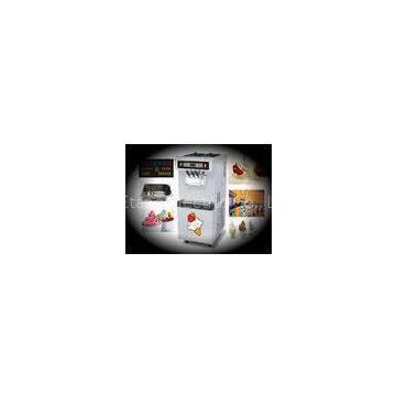 Floor Model Frozen Yogurt Making Equipment, 3 Flavors Soft Serve Ice Cream Maker With Pre-Cooling Sy