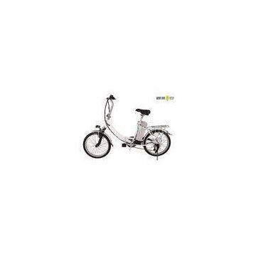 Silver Folding Electric Bicycle Lightweight Adjustable Two Wheel Electric Bike