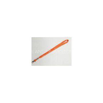 durable orange  stylish custom tuber polyester lanyard with metal hook