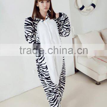 Plus size long sleeve winter zebra pajamas S-XL adult zebra pajamas