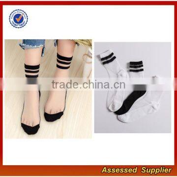 Wholesale Custom sexy women net transparent stock ankle socks JH67