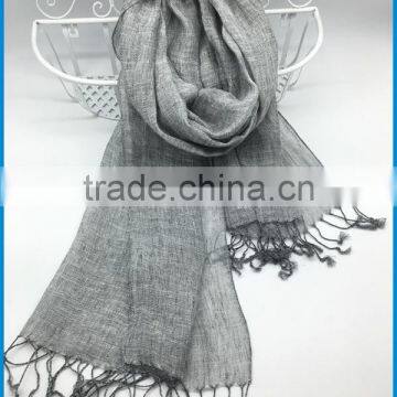 Wholesale 2017 New Design Lady's Fashionable Natural Linen Scarf photo-2