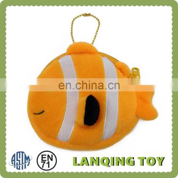 Fashionable Cute Mini Plush Fish Animal Coin Purse For Kids