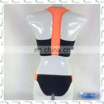 MissAdola Neoprene Women Two Pieces OEM Rubber Swimsuit Beautiful Zipper Swimwear Diving Wetsuit (M80) photo-4