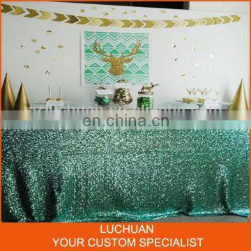 High Quality Glitter Sequins Rectangular Green Tablecloth