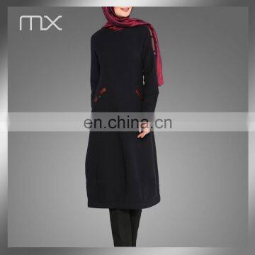 Arab Latest Abaya Design 2015 Woman Navy Blue Jellaba And Long Tunic