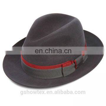 Fashion Classical Dark Grey Merino Wool Felt Hat Bodies Trilby Hat photo-2
