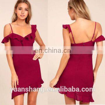 2017 red off the shoulder summer women sexy dress