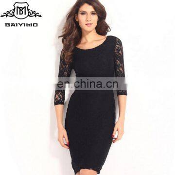 Best Seller Woman Black Lace New Model Girl Bodycon Lace Dress