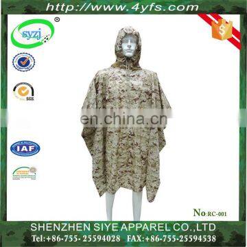 Factory price desert camo long PVC raincoat