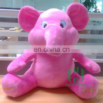 HI CE funny pink elephant plush toy with popular style ,plush elephant doll for kids