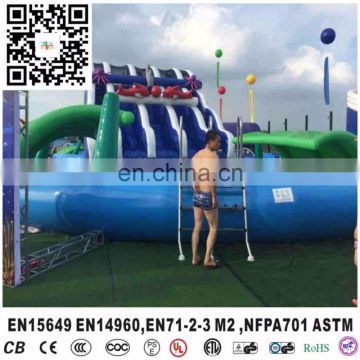 customize cheap inflatable big water slide with swimming pool for sale