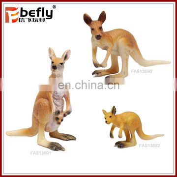 Bulk 3 kinds mixed vivid animal model plastic kangaroo toy