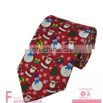 Novelty tie snowman-santa-christmas tree fabrics durable tie for christmas party