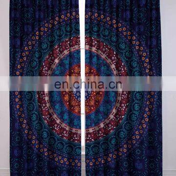 Indian Beautiful Elephant Mandala Curtains cotton Boho drapes Window Decor decor Curtain