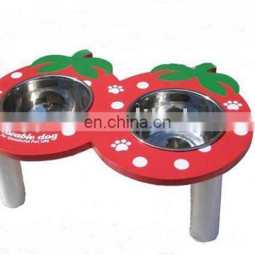 Strawberry Pet Bowl with stand