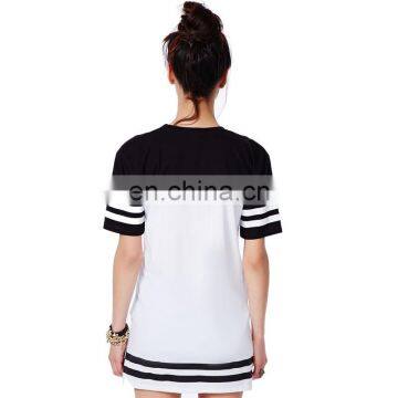 Factory Wholesale OEM Service Monochrome Baseball Loose Long T-Shirt Dress photo-2