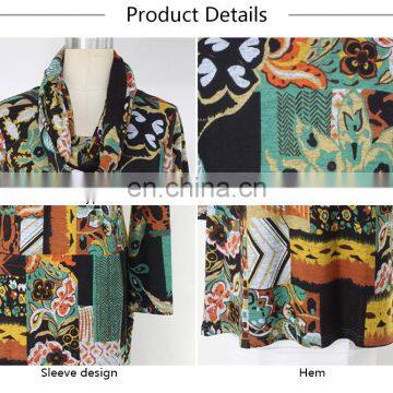 Turkish Style One Piece Cowl Neck Multi Color Retro Ropa Mujer Tunic for Female photo-4