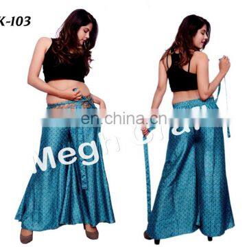 Women's BOHO Chic High Waist Wide Leg Flare Soft Palazzo Pants- Women's Harem Ethnic Harem Pants-