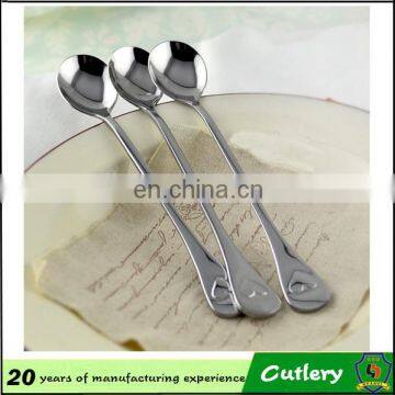 round and oval shape spoon long handle/ stainless steel amall spoon with long handle/coffee spoon tea spoon (HH-spoon-118)