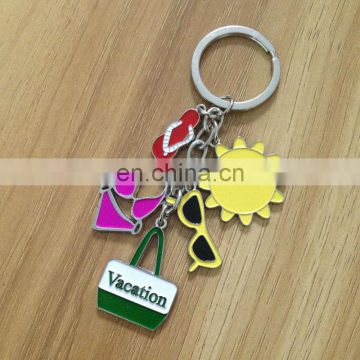 new products coloring metal vacation key chain for gift