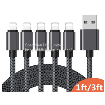 Nylon Braided Fast Charger Data Sync USB Cable Phone Charging Line Data Line Cord for iPhone Android