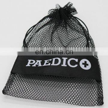 Wholesale custom cheap small nylon mesh drawstring gift bag no minimum