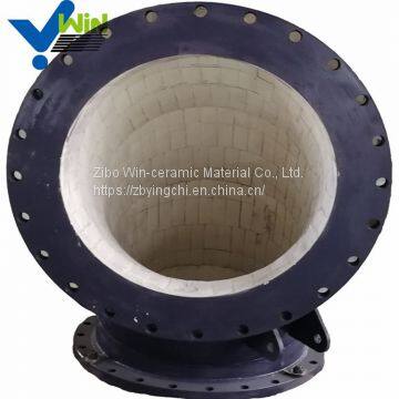 China suppliers ceramic lined elbow pipe flange with low price