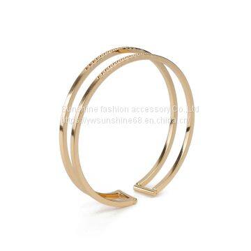 Bangle Cuff HC06-12236 ， Gold-plated bangles，Metal alloy bangles，Stainless steel bangles
