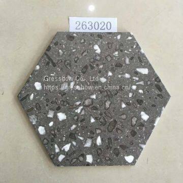 Terrazzo Black Indoor 30x26cm Porcelain Hexagon Tile