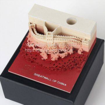 Art Building Block DIY 3D Great Wall Memo Notes Pads Convenience Stickers Papers Card Art Crafts photo-2
