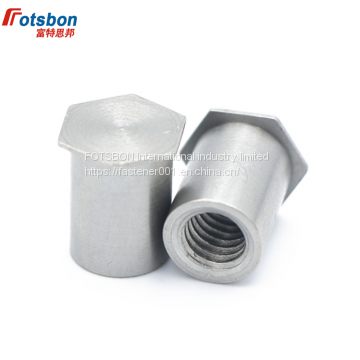 BSOS-032-6/8/10/12/14/16/18/20/22/24/26/28/30/32/34 Hex Rivet Blind Hole Threaded Standoffs Self Clinching Feigned Crimped Standoff Server Cabinet Sheet Metal Spacer PEM Standard photo-2