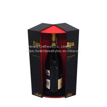 Custom Logo Premium Luxury Unique Design Double Door Magnetic Closure Rigid Cardboard Packaging Gift Suitcase Set Luxury Wine Box