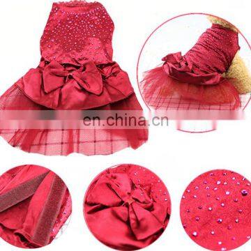 Lovely Lace Mesh Dogs Dress Pet Sequin Wedding Dresses for Dogs Skirt photo-3
