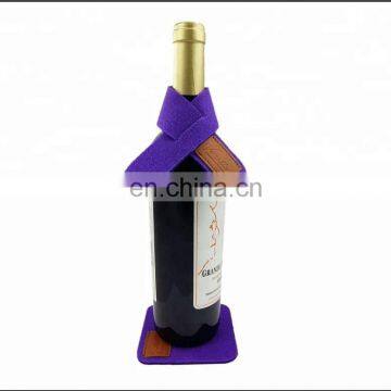 Customized felt wine bottle collar with felt coasters per set