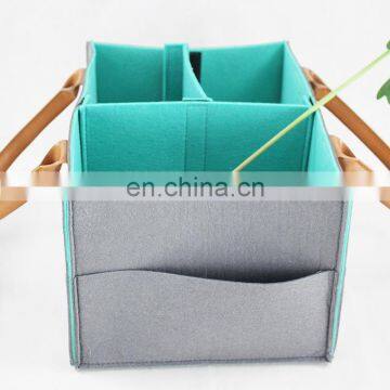 Factory Direct Blue Inner Baby Nursery Felt Diaper Caddy photo-7