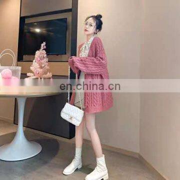 Winter Women Long Cardigan Sweater New Fashion Thick Coarse Wool Sweater Female Knitted Sweaters Tops Coat photo-3