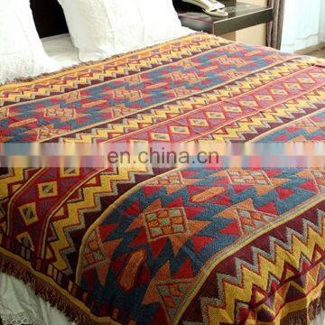 Geometric Shape New Cotton Woven Sofa Knitted Thick Bohemian Bed Blanket