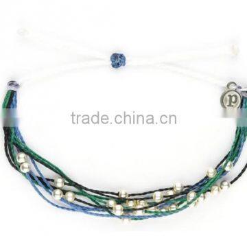 Hot New Many Layers Red Wax Cord Knot Bracelet With Copper Beads for Luck Girl photo-2